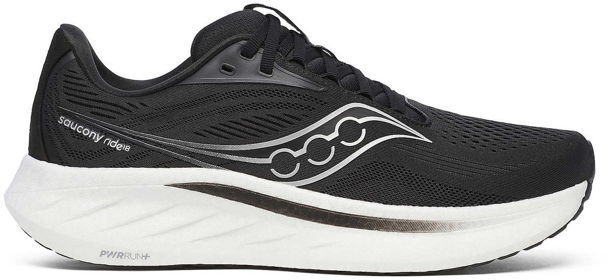 Saucony Ride 18 WIDE FIT Men's Running Shoes - Black