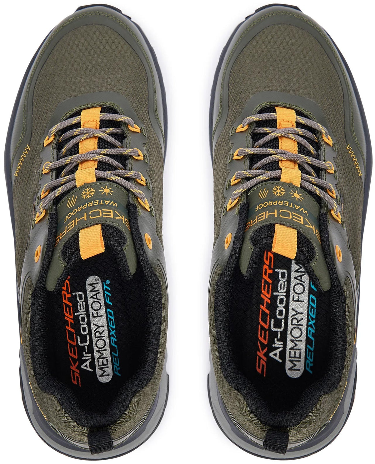Skechers D'Lux Journey Slate Peak Waterproof Men's Walking Shoes - Green