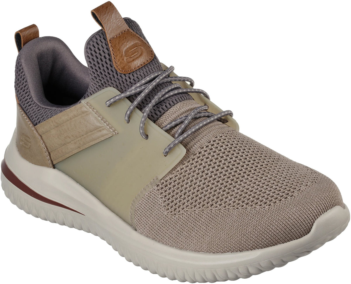 Skechers Delson 3.0 Cicada WIDE FIT Men's Shoes - Beige