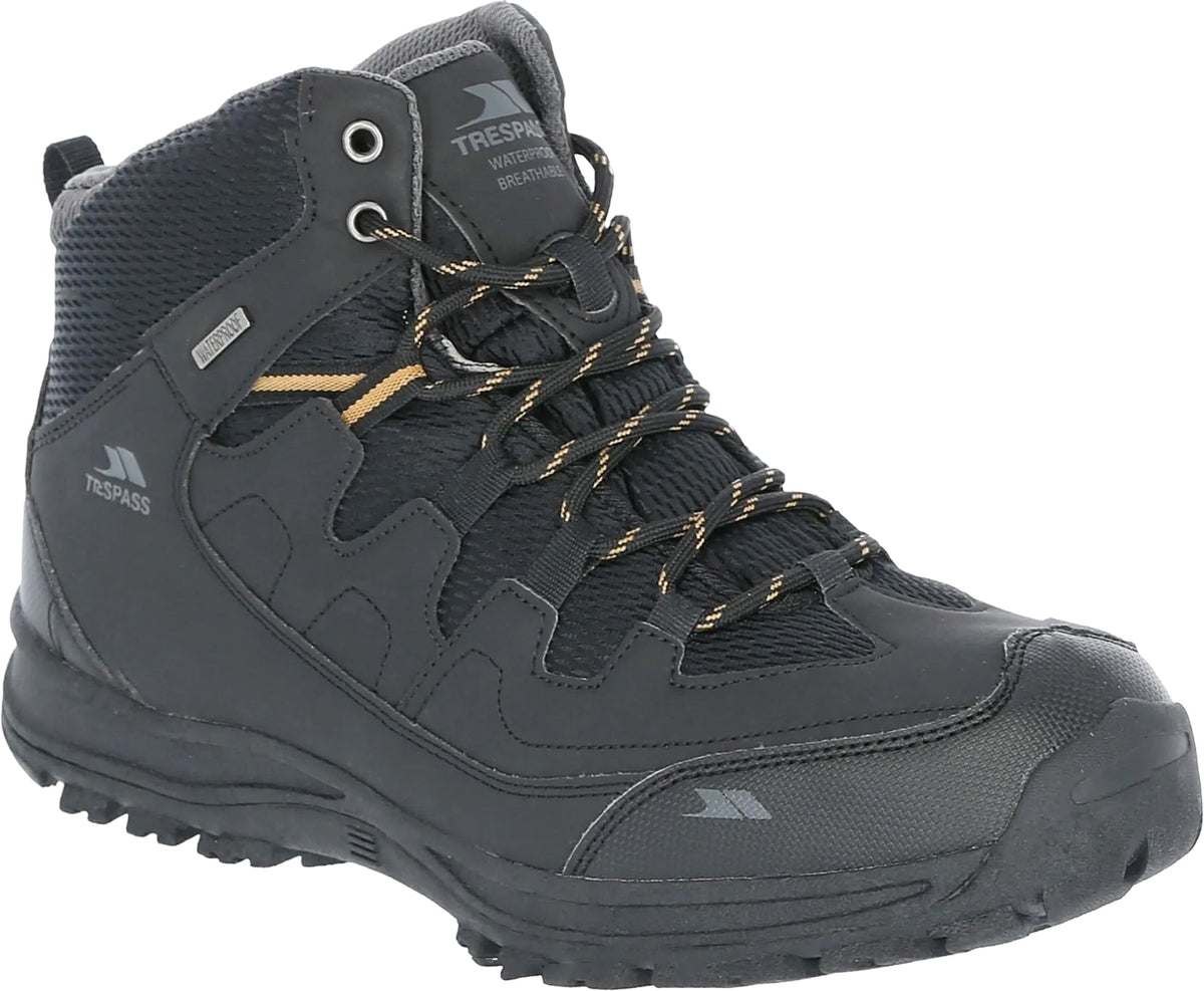 Trespass Finley Mid Waterproof Men's Walking Boots - Black